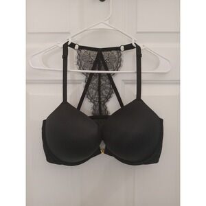 Victoria's Secret Black 32D Very Sexy Bombshell Push Up Add 2‎ Cup Front Cl Bra
